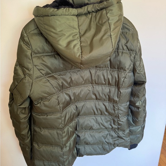 Women XXL - Midweight Down Bomber Jacket, Faux-Fur Hood & Collar - NWOT - Picture 4 of 5